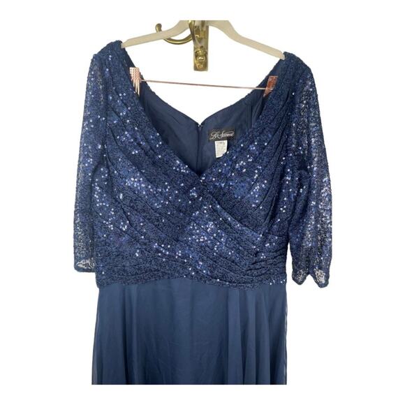 La Femme Gown Dress Chiffon & Sequin Embellished Formal Party Gala Classy Sz 14 - Picture 10 of 12